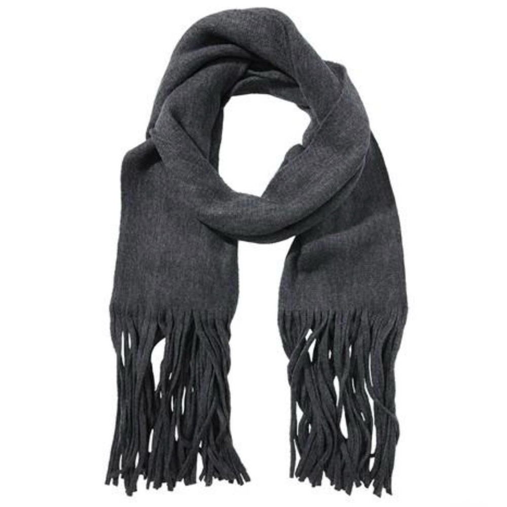 Lucky Brand Charcoal Fringe Scarf